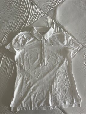 Size 4 White Lululemon Short Sleeve Polo